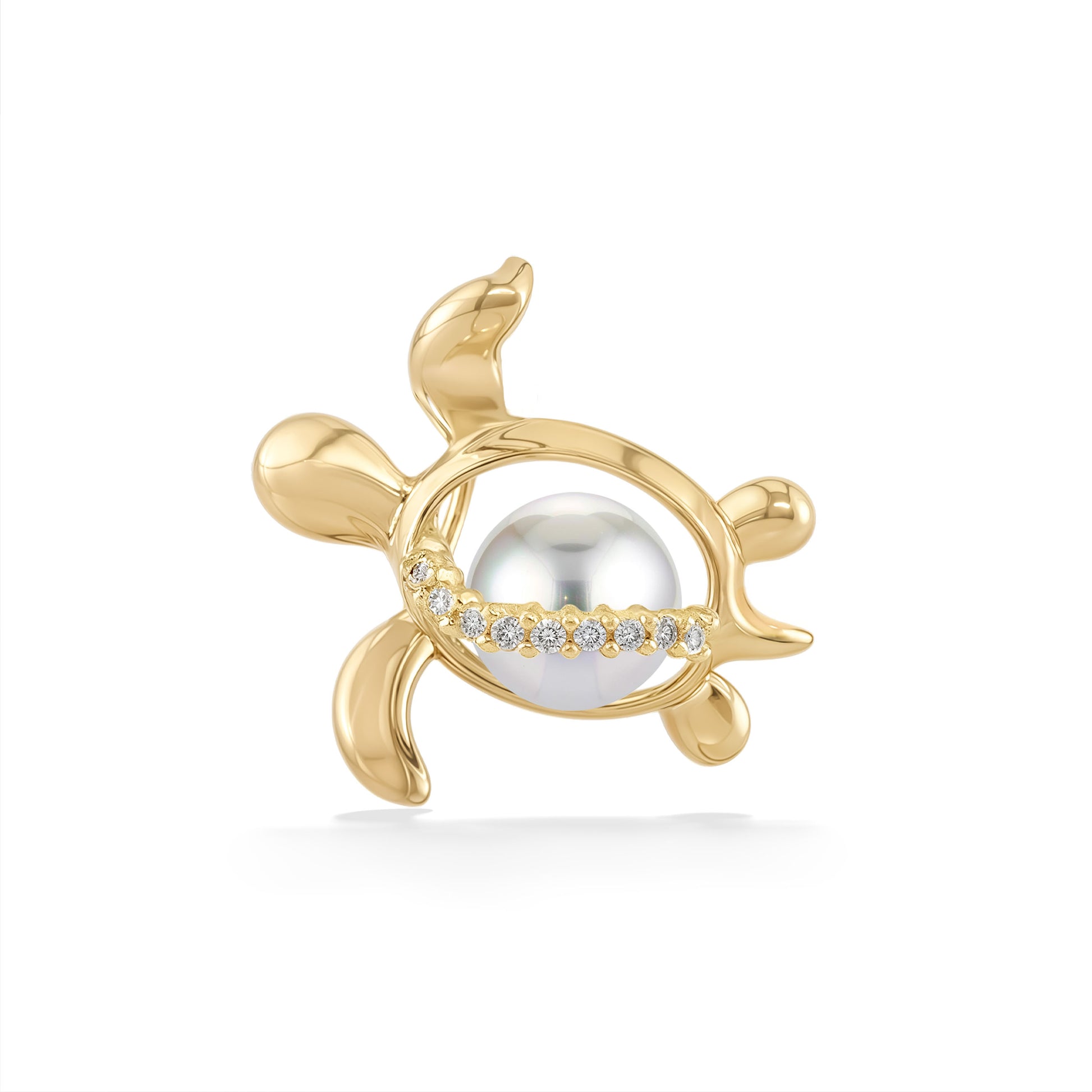 00308 - 14K Yellow Gold - Honu Cage Pendant