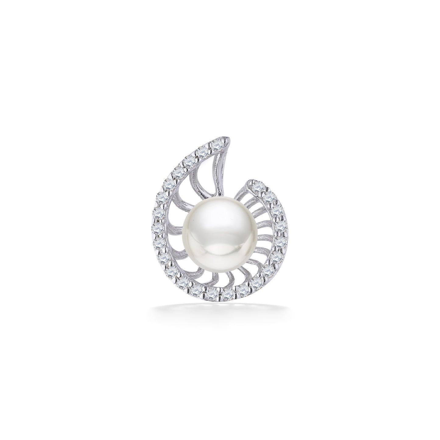 00211 - 14K White Gold - Nautilus Pendant