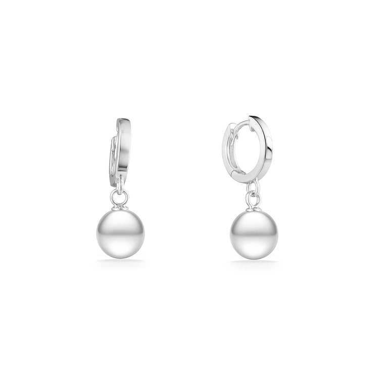 01223 - 14K White Gold - Huggie Hoop Earrings