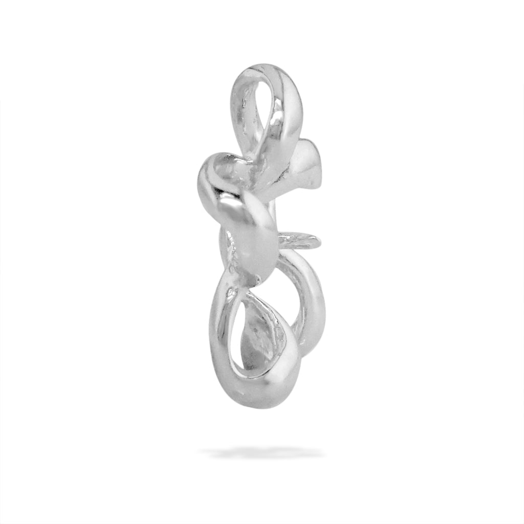 00399 - 14K White Gold - Floating Plumeria Pendant