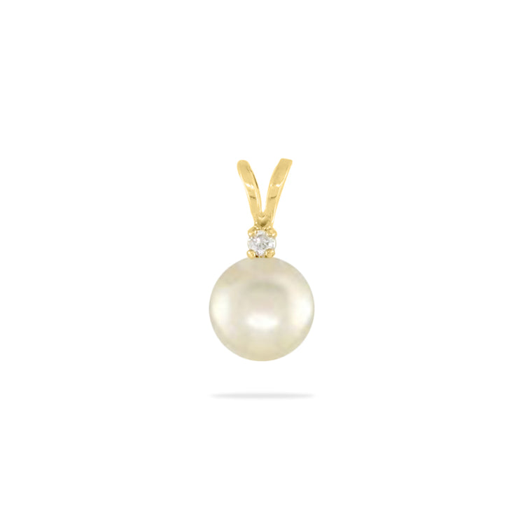 00461 - 14K Yellow Gold - Diamond Drop Pendant