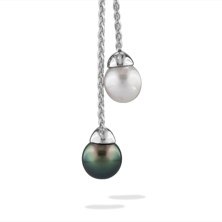 White South Sea and Tahitian Black Pearl Lariat