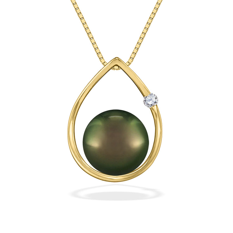 19152 - 14K Yellow Gold - Raindrop Pendant