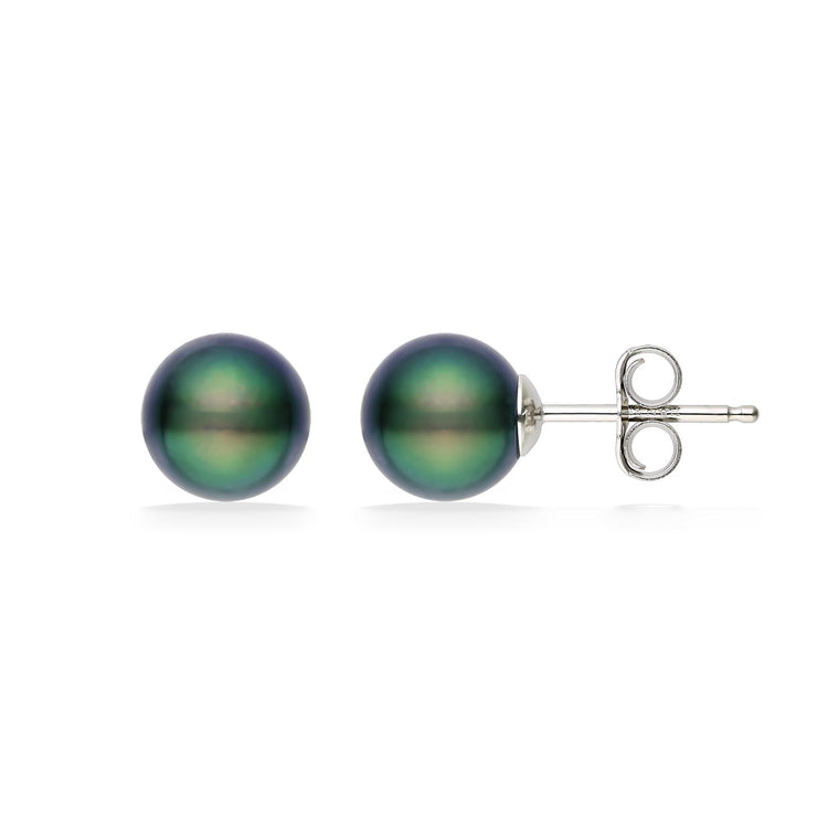 Peacock Akoya Pearl Stud Earrings