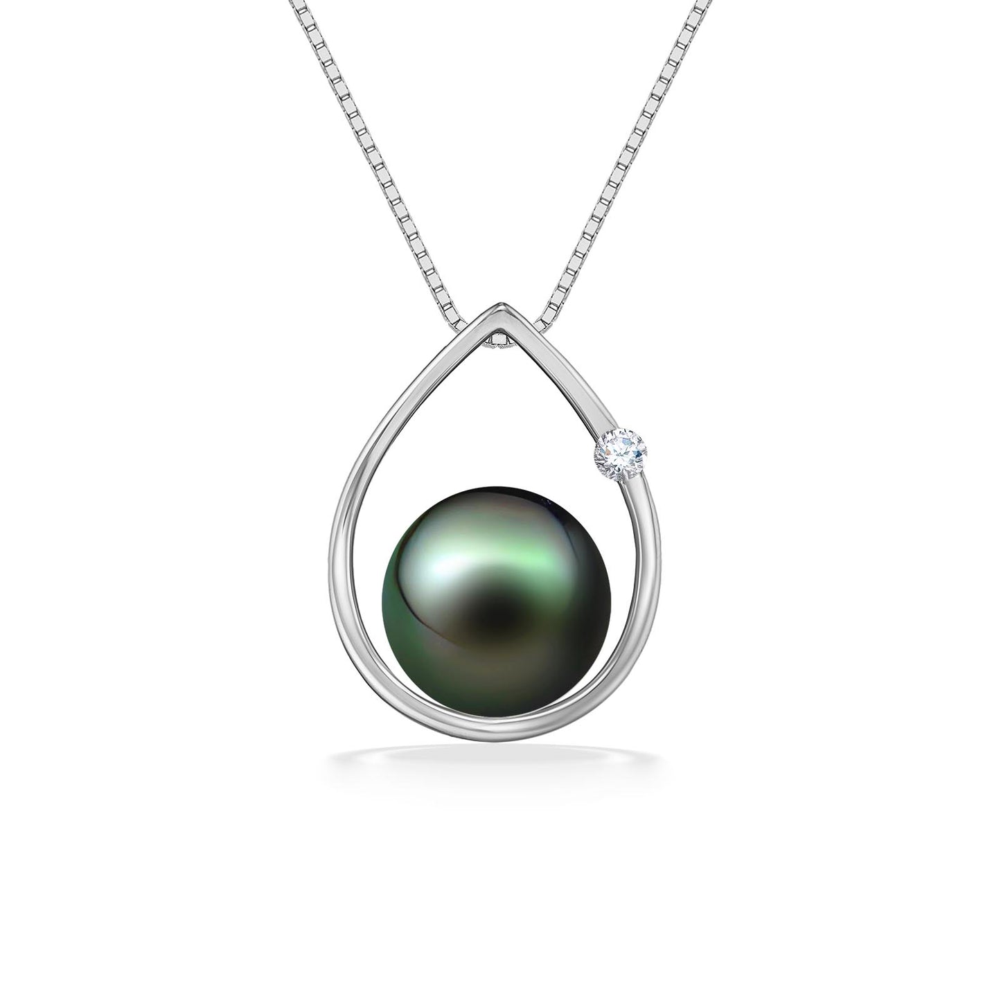 41326 - 14K White Gold - Raindrop Pendant