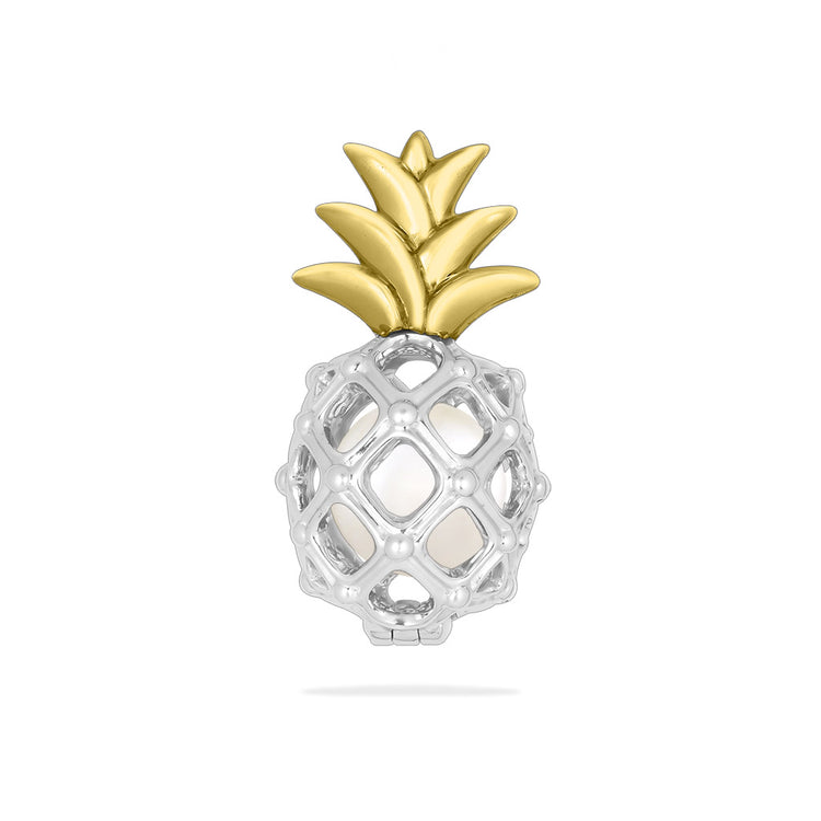 00259 - 14K Yellow Gold and Sterling Silver - Pineapple Cage Pendant