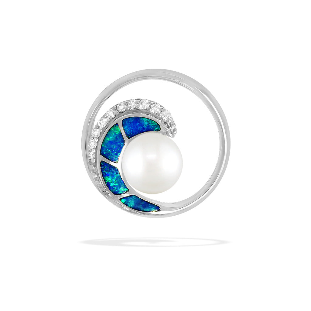 00675 - 14K White Gold - Wave Pendant