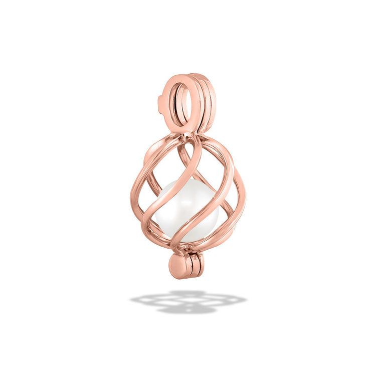 00674 - 14K Rose Gold - Wave Cage Pendant