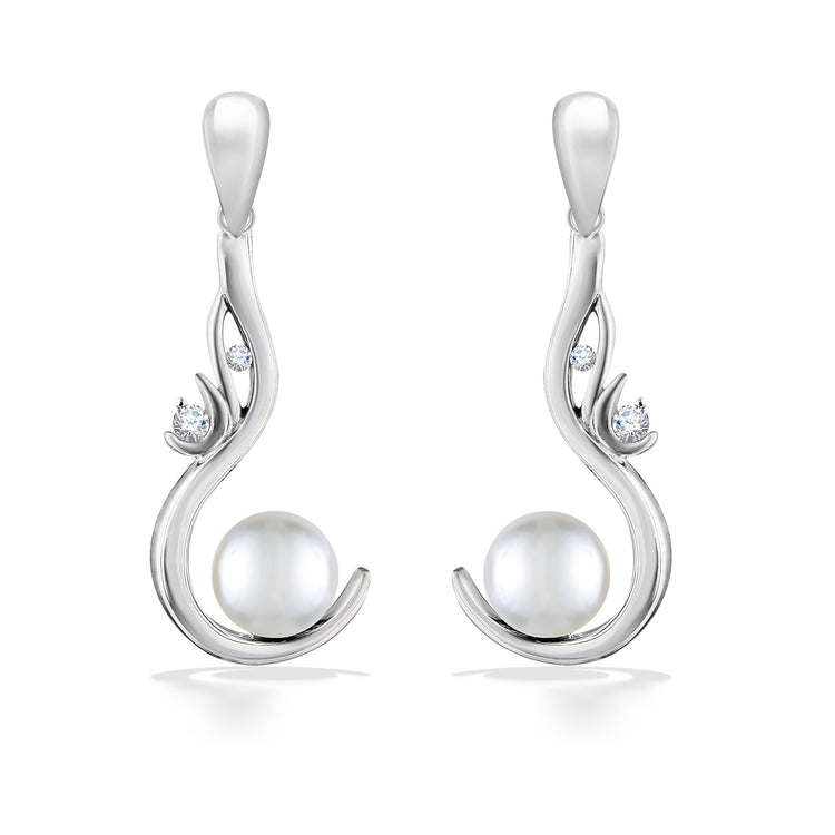 00220 - 14K White Gold - Waterfall Earrings