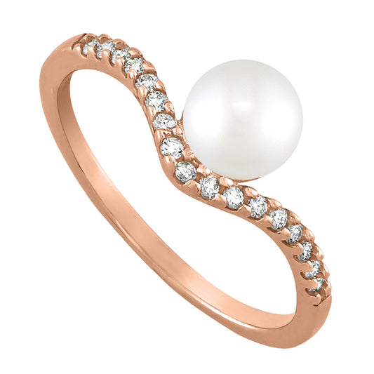 04408 - 14K Rose Gold - Chevron Ring, Size 8