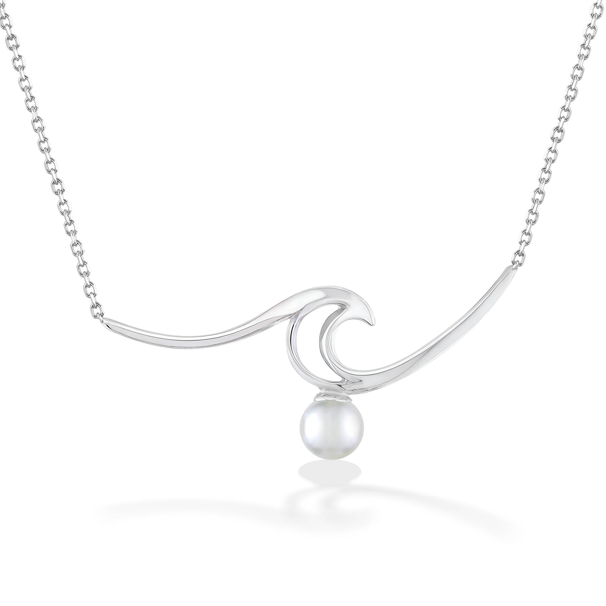 00709 - 14K White Gold - Swell Necklace