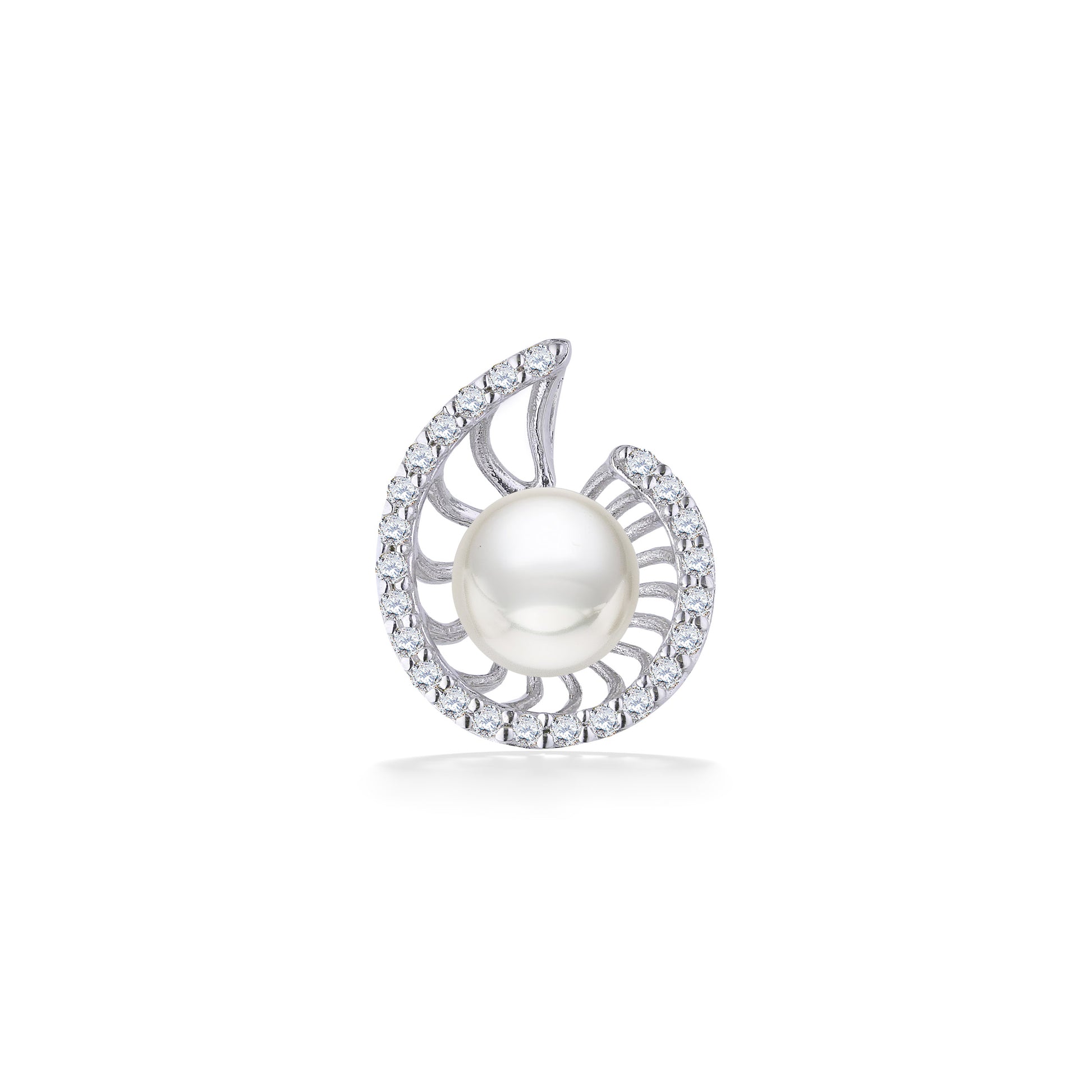 00211 - 14K White Gold - Nautilus Pendant