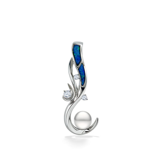 01001 - 14K White Gold - Waterfall Pendant