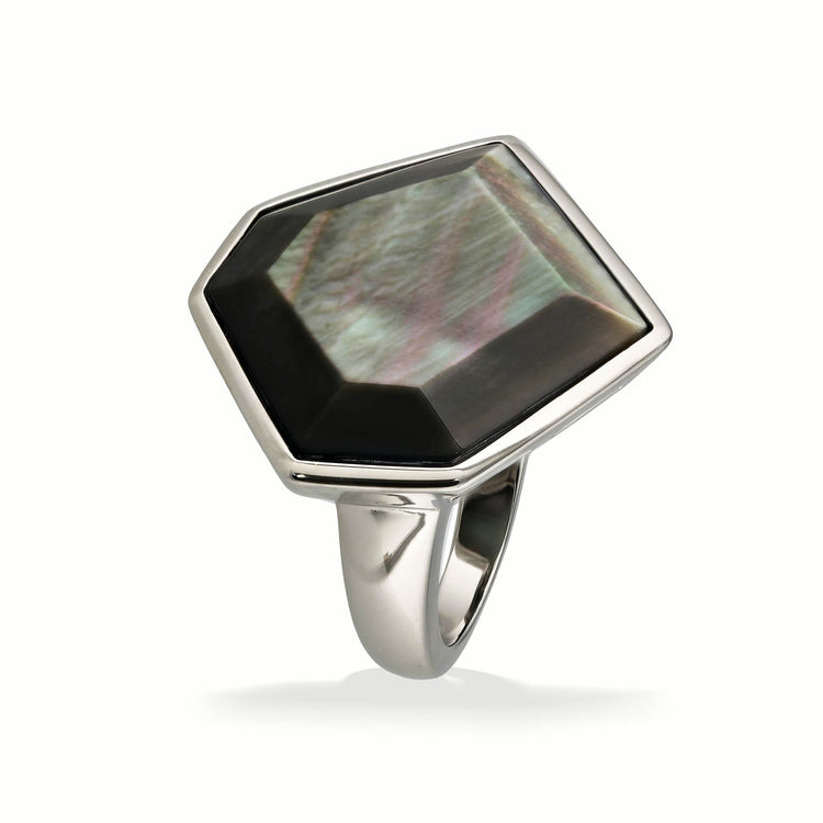 773195 - Sterling Silver - Black Mother of Pearl Ring