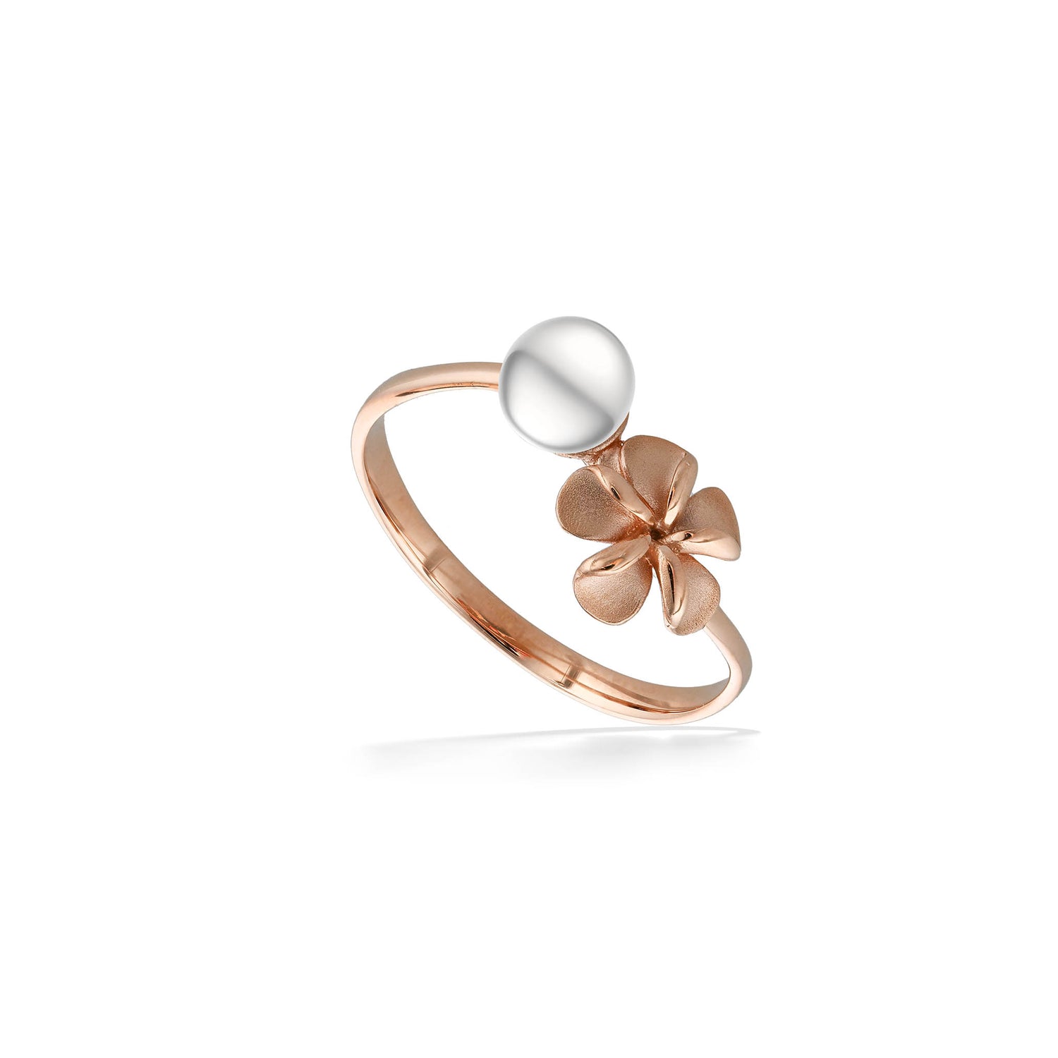 02167 - 14K Rose Gold - Plumeria Ring