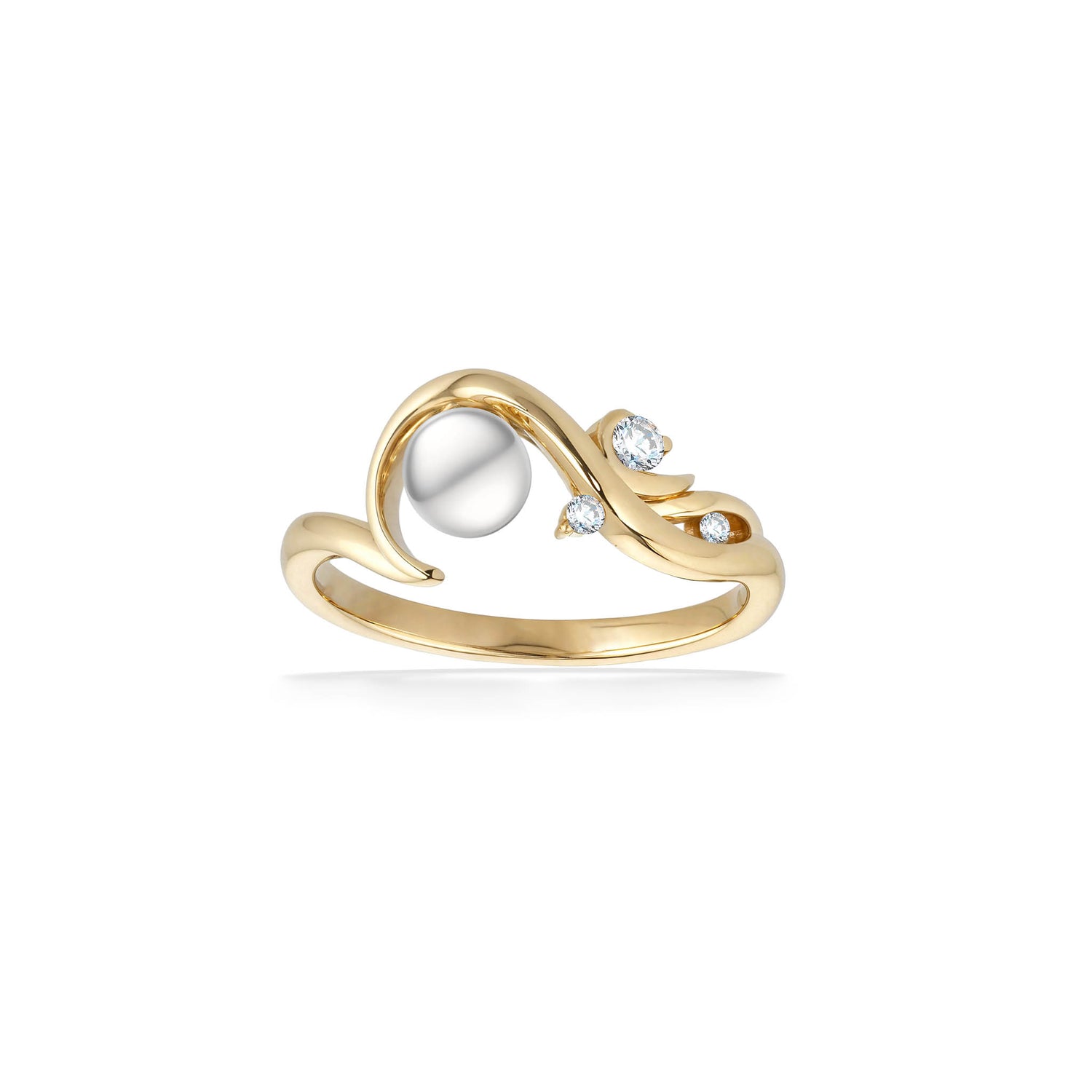 04557 - 14K Yellow Gold - Waterfall Ring 