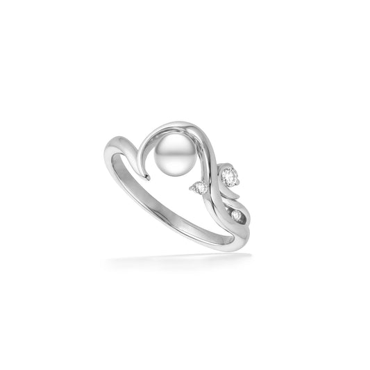 04567 - 14K White Gold - Waterfall Ring, Size 7