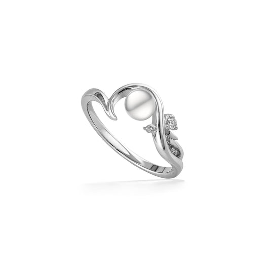 04568 - 14K White Gold - Waterfall Ring, Size 8