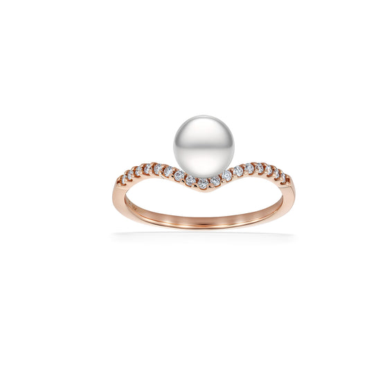 04409 - 14K Rose Gold - Chevron Ring, Size 9