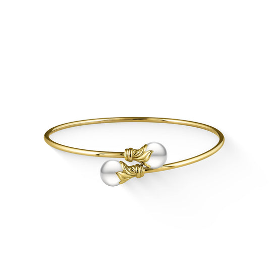 00191 - 14K Yellow Gold - Maile Leaf Flex Bangle