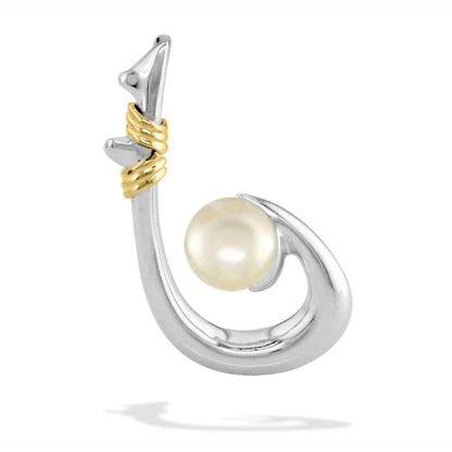 00353 - 14K Yellow Gold and Sterling Silver - Hook Pendant