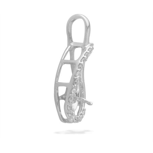 00376 - 14K White Gold - Teardrop Pendant