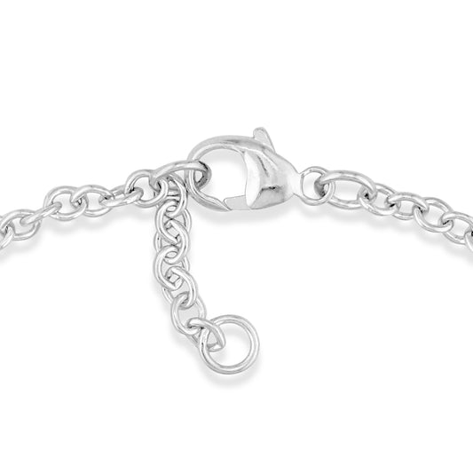 00333 - Sterling Silver - Sterling Silver Plumeria Charm Bracelet
