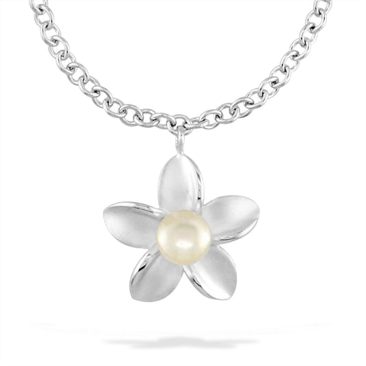 00333 - Sterling Silver - Plumeria Charm Bracelet