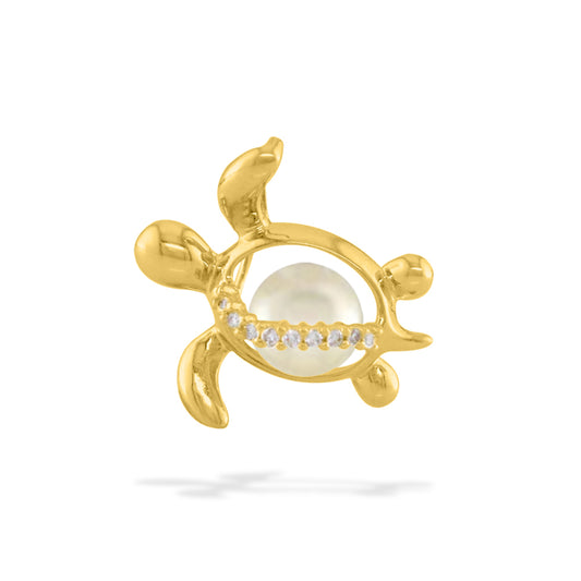 00308 - 14K Yellow Gold - Honu Cage Pendant