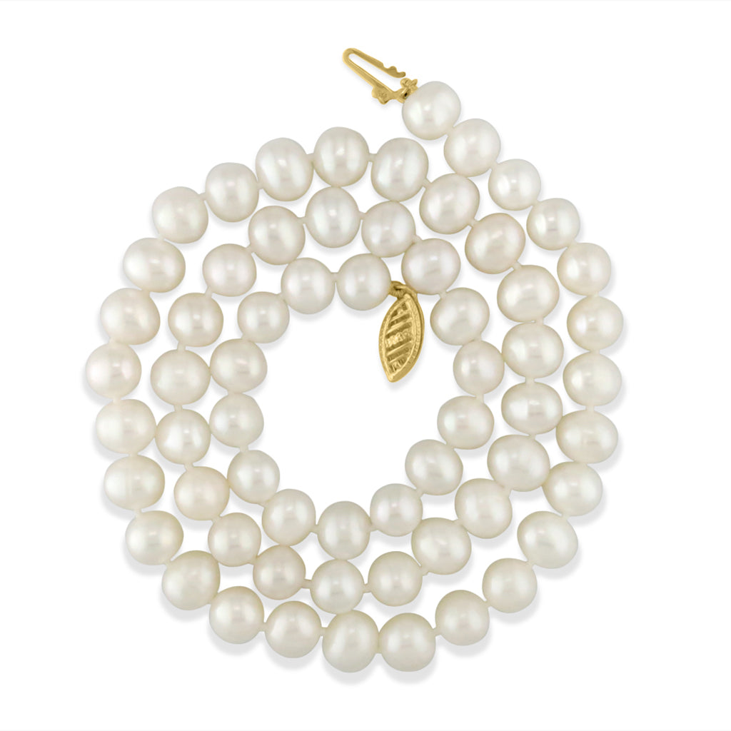 766913 - 14K Yellow Gold - White Freshwater Pearl Choker