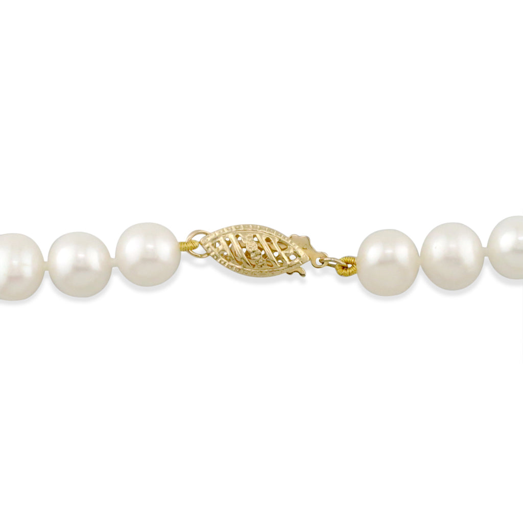 766913 - 14K Yellow Gold - White Freshwater Pearl Choker