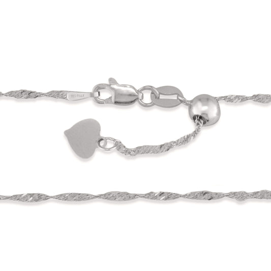 767317 - Sterling Silver - Adjustable Singapore Chain