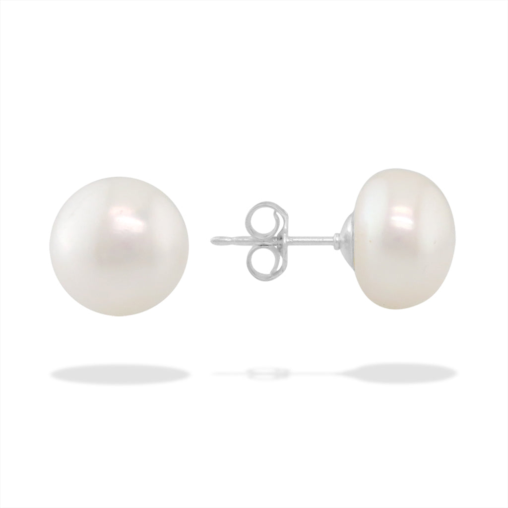764527 - Sterling Silver - White Freshwater Pearl Stud Earrings