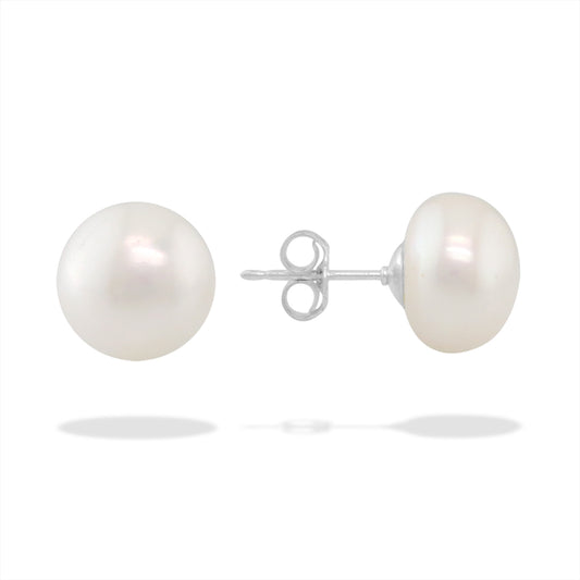 764527 - Sterling Silver - White Freshwater Pearl Stud Earrings