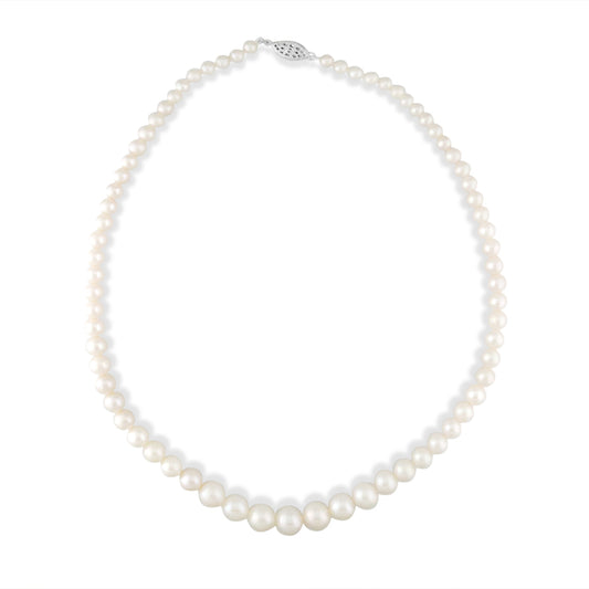 764531 - Sterling Silver - White Freshwater Pearl Graduated Pearl Strand