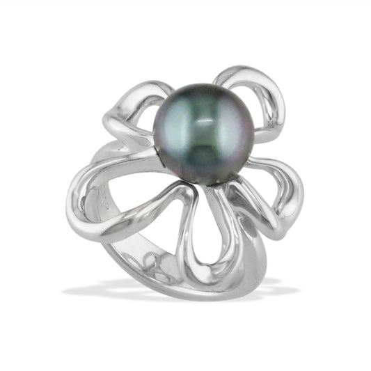 40188 - Sterling Silver - Floating Plumeria Ring
