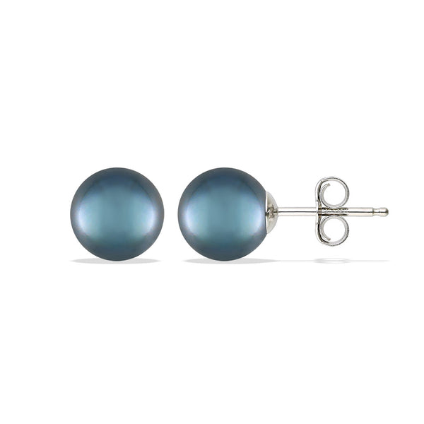 [BLACKMUSE] ユナ着用☆Square cubic pearl post Earrings 7.5-8_BLACK_FW_STUD_ON-MODEL-