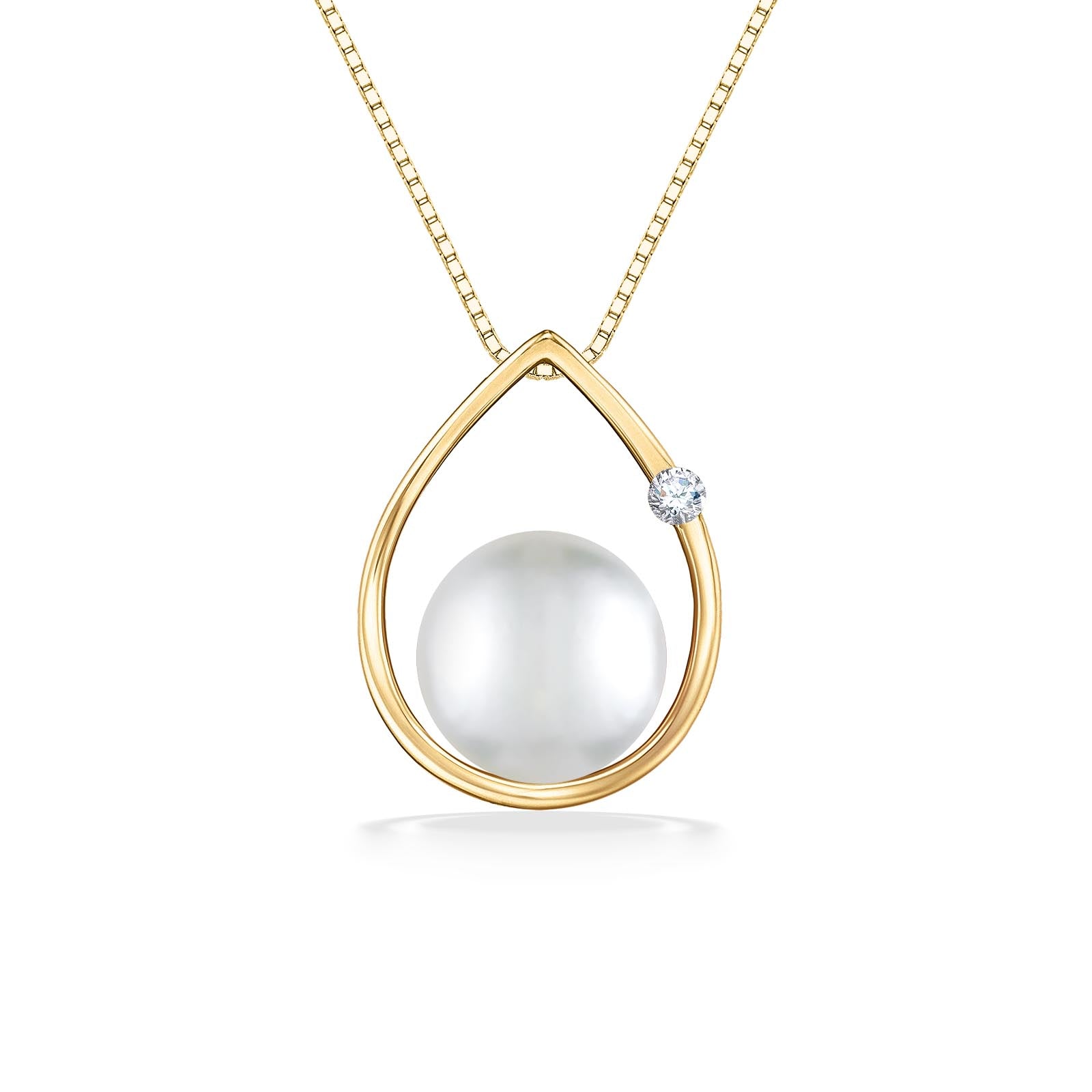 19590 - 14K Yellow Gold - Raindrop Pendant