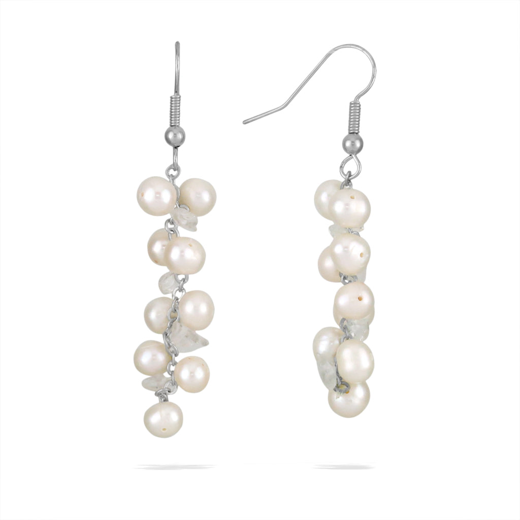221230 - Steel - Freshwater Pearl Earrings