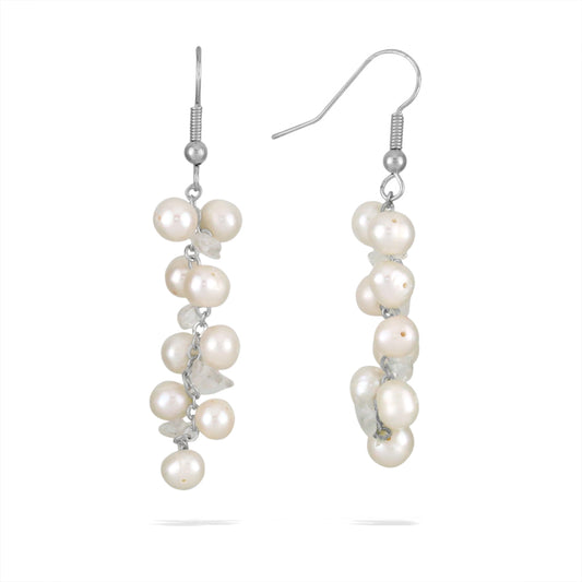 221230 - Steel - Freshwater Pearl Earrings