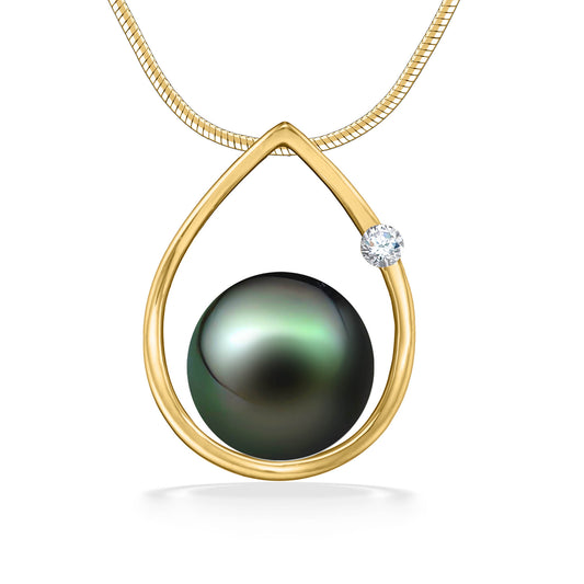 11475 - 14K Yellow Gold - Raindrop Pendant