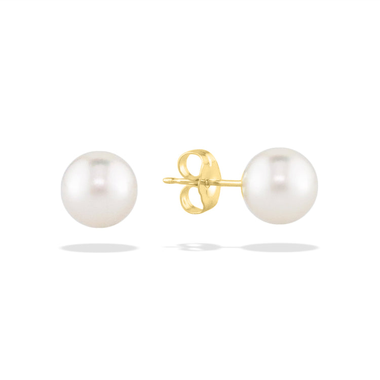 White Akoya Pearl Stud Earrings