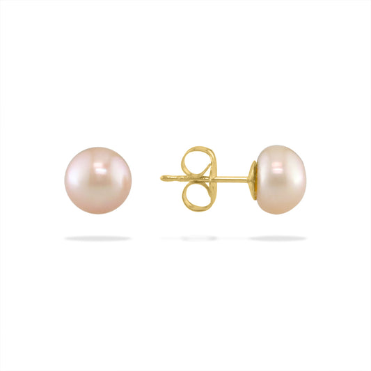 Peach Freshwater Pearl Stud Earrings