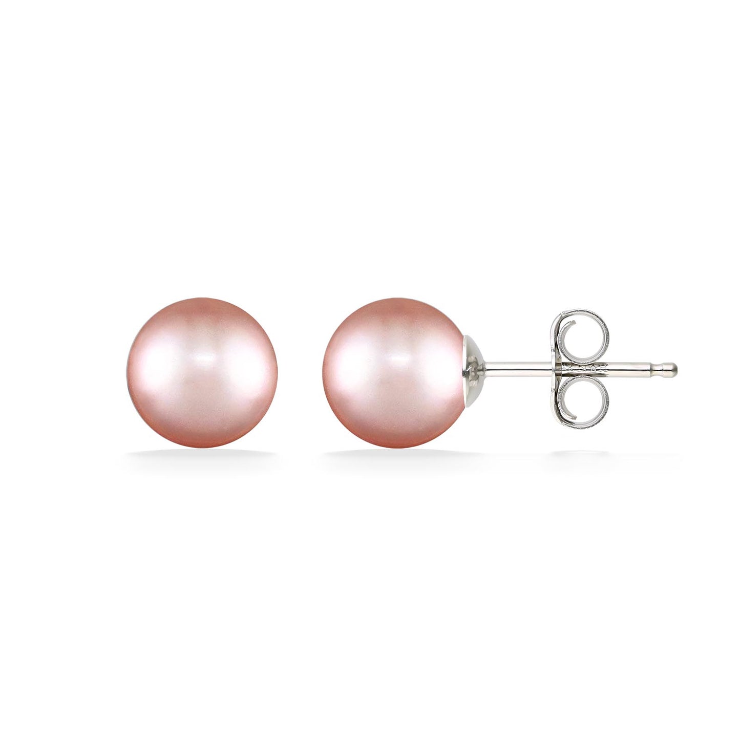 41325 - 14K White Gold - Pink Freshwater Pearl Stud Earrings