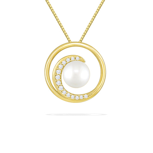 43049 - 14K Yellow Gold - Wave Pendant