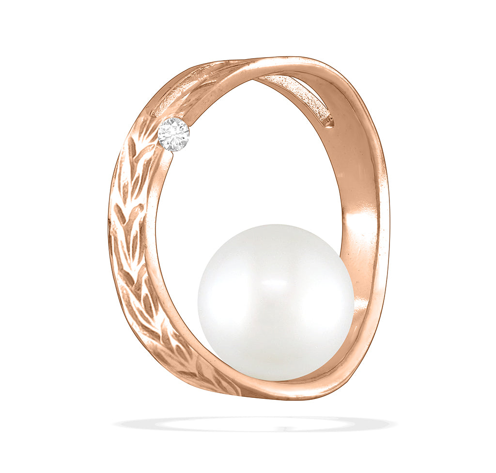 00262 - 14K Rose Gold - Moon and Star Pendant