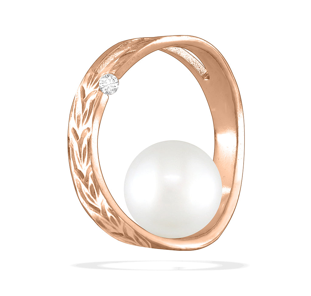 00262 - 14K Rose Gold - Moon and Star Pendant