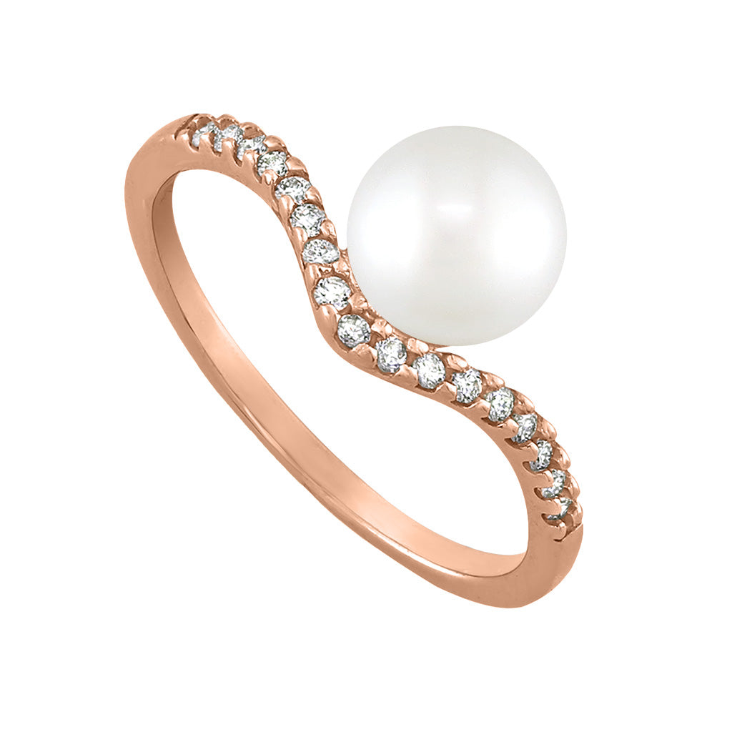 04406 - 14K Rose Gold - Chevron Ring, Size 6