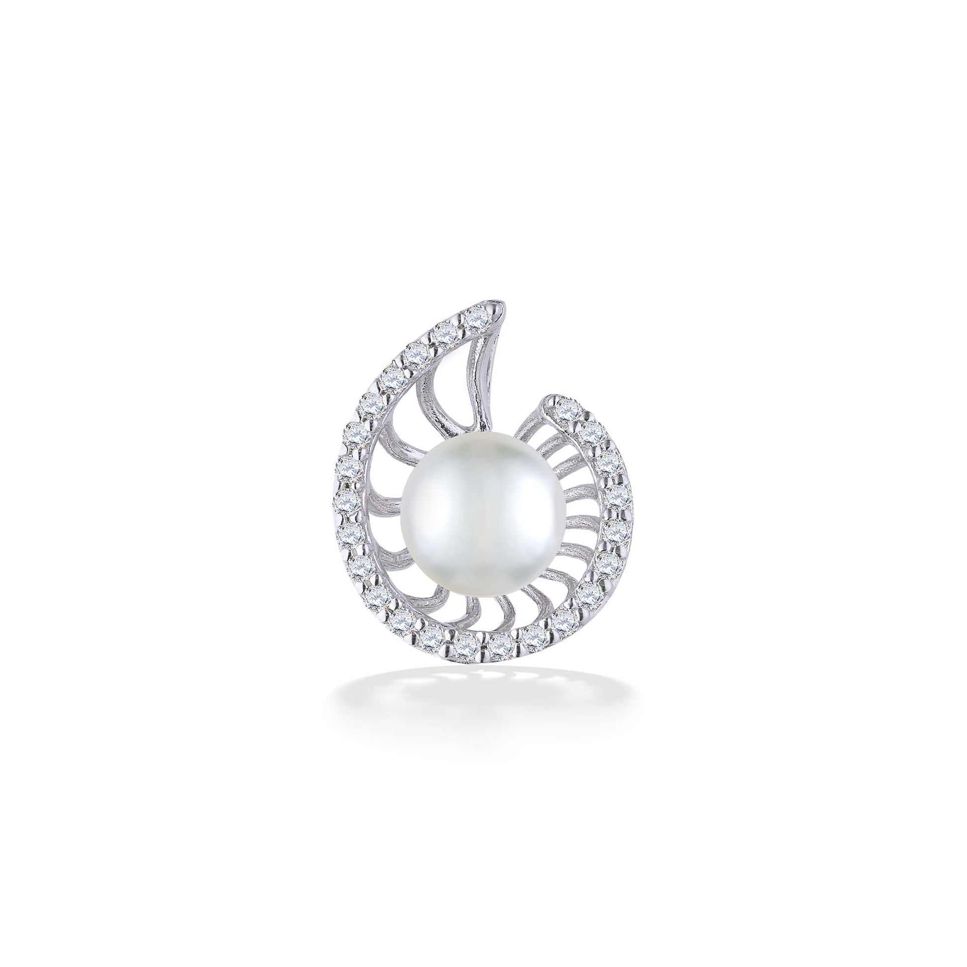 00211 - 14K White Gold - Nautilus Pendant