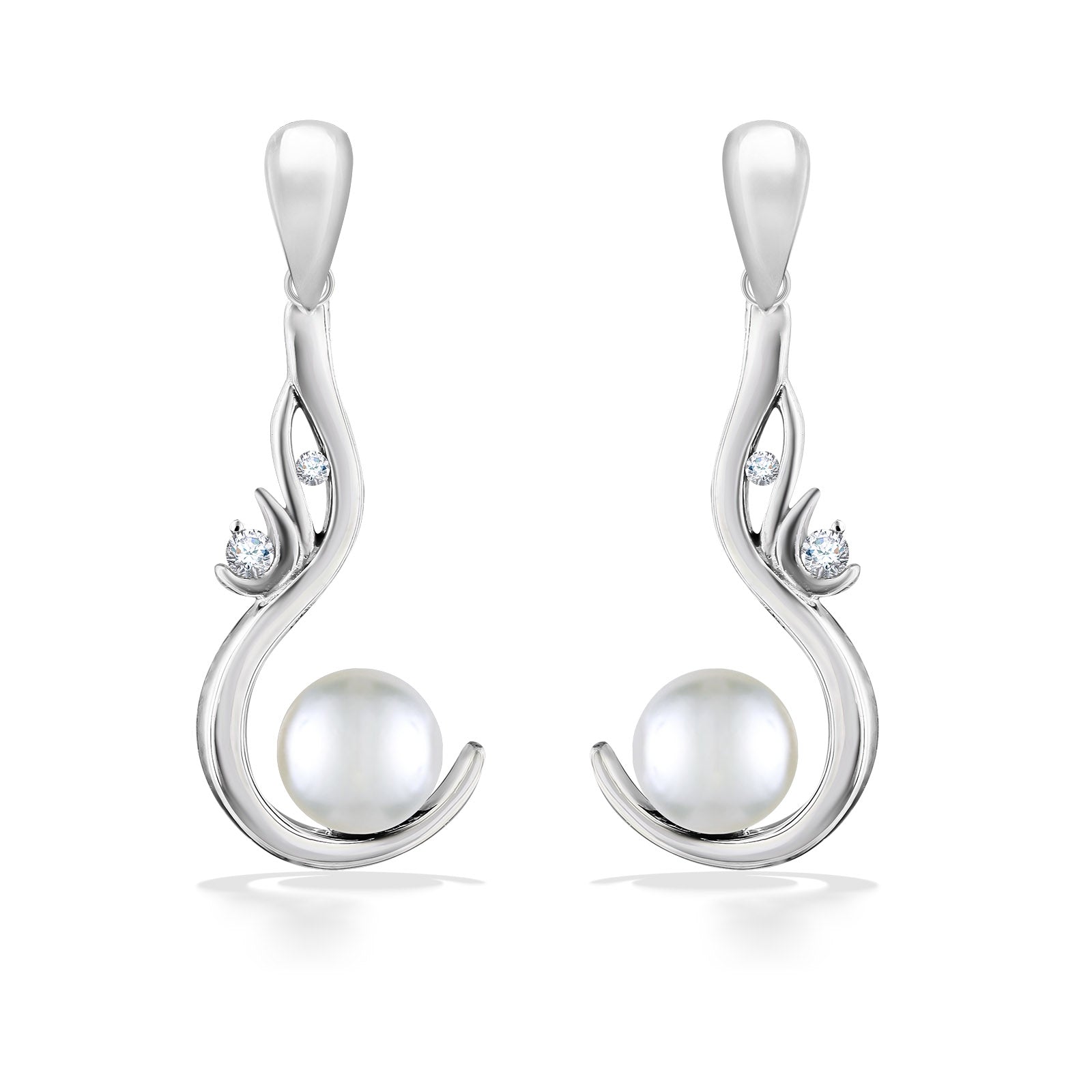 00220 - 14K White Gold - Waterfall Earrings